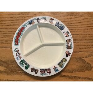 Vintage Disneyland Deka Divided Plate Mickey Donald Train Melamine Tray USA